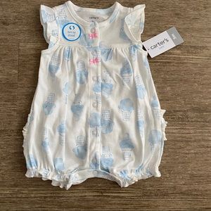Carter’s Ice Cream Snap Up Blue/White Romper